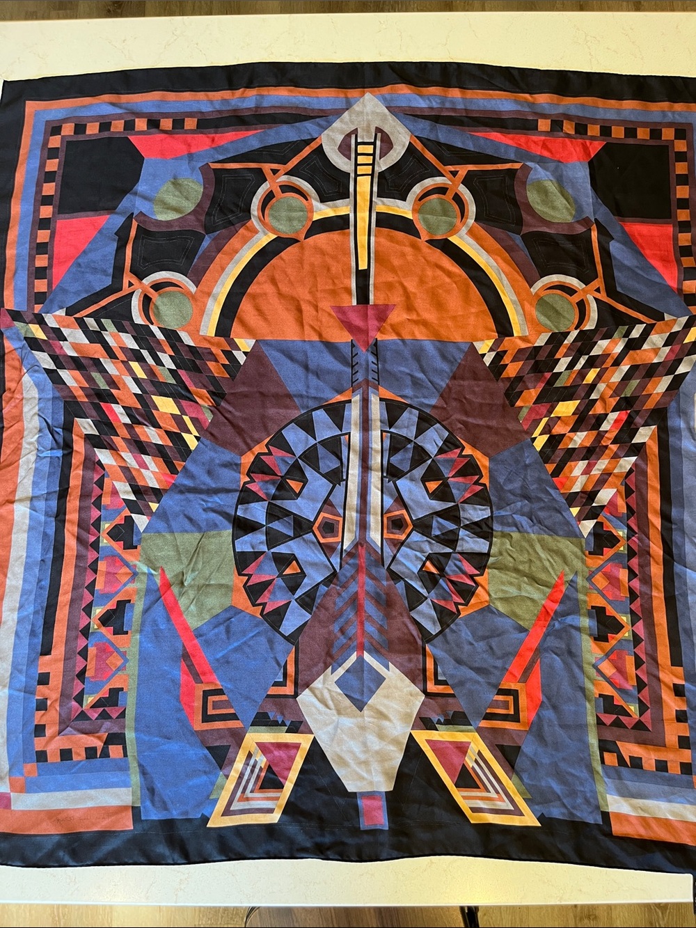 Vintage Frank Lloyd Wright Museum of Modern Art Silk Scarf 1989